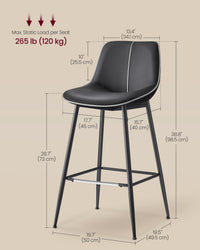 Synthetic Leather Bar Stools With Back - product photo 101