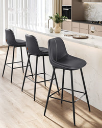 Synthetic Leather Bar Stools With Back - product photo 107