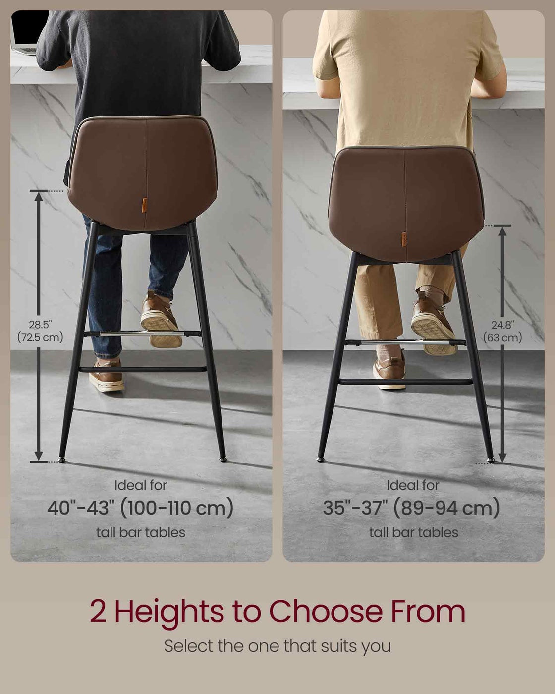 Synthetic Leather Bar Stools With Back - product photo 64