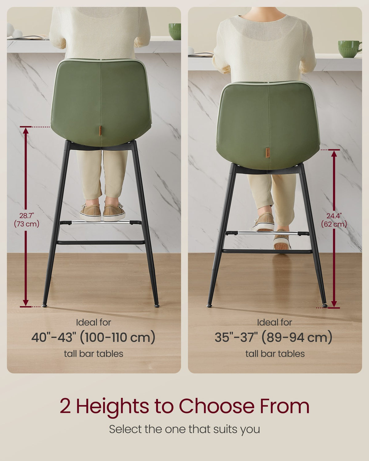 Synthetic Leather Bar Stools With Back - product photo 86