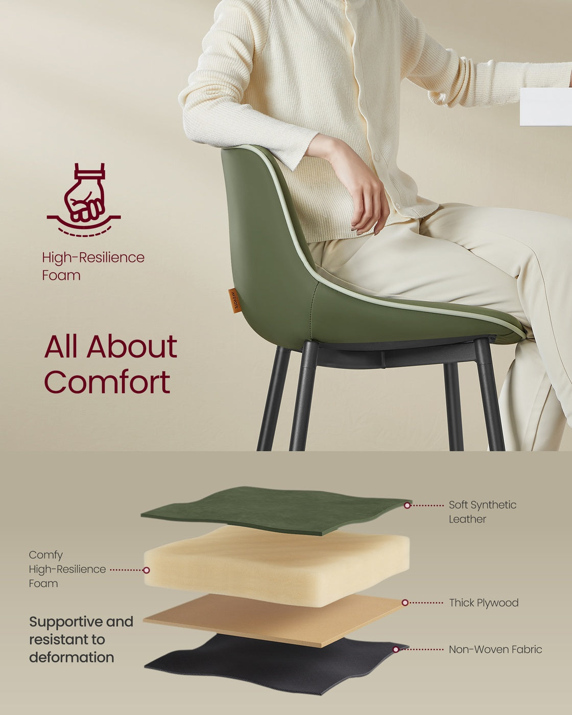 Synthetic Leather Bar Stools With Back - product photo 93
