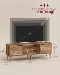 TV Stand For 65 Inch TVs With Cabinets And Adjustable Shelf – product view 4 | Amaraloft