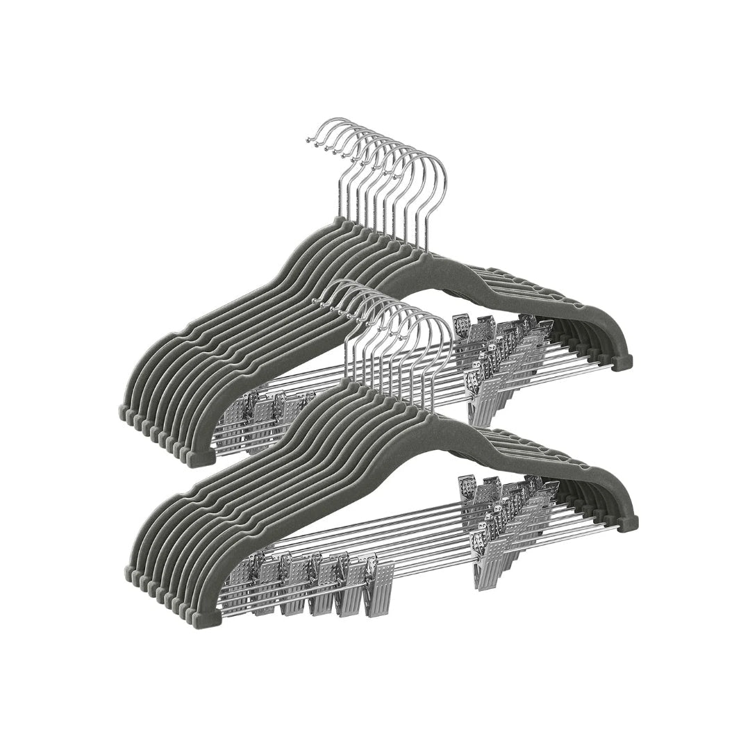 Velvet Pants Hangers With Adjustable Clips Set – product view 2 | Amaraloft