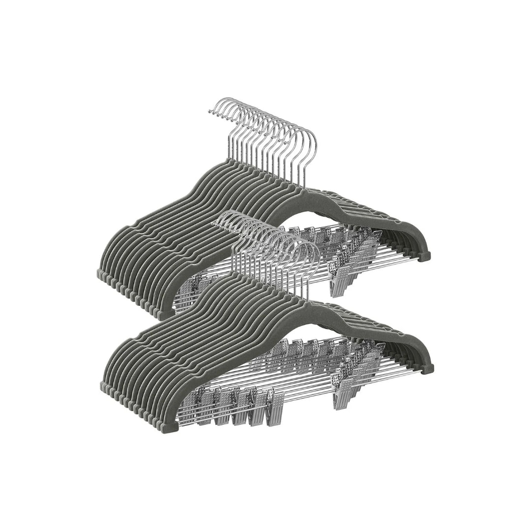 Velvet Pants Hangers With Adjustable Clips Set – product view 3 | Amaraloft