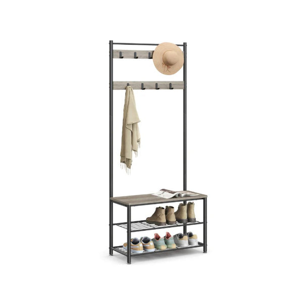 Coat Rack With Shoe Storage Bench And 9 Hooks Entryway Hall Tree – product view 1 | Amaraloft