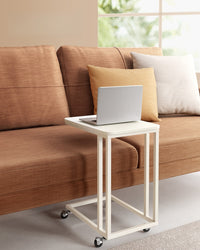 Vintage Snack Side Table With Metal Frame, C Shaped Sofa Side Table - product photo 09
