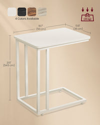 Vintage Snack Side Table With Metal Frame, C Shaped Sofa Side Table - product photo 12