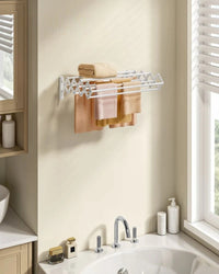Wall Mounted Clothes Drying Rack Expandable 9 Rod Steel Airer – product view 4 | Amaraloft