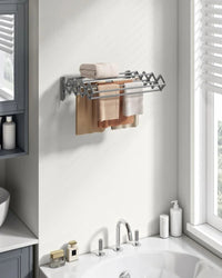 Wall Mounted Clothes Drying Rack Expandable 9 Rod Steel Airer – product view 10 | Amaraloft
