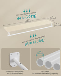 Wall Mounted Clothing Rack With Hanging Rod, Space Saving Garment Rail - product photo 19