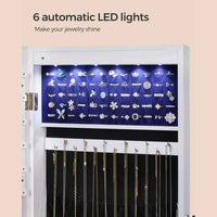 Wall Mounted Jewelry Armoire Cabinet With Mirror LED Lights – product view 8 | Amaraloft