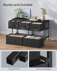 Wide Dresser For Bedroom With 5 Fabric Drawers And Steel Frame - product photo 28