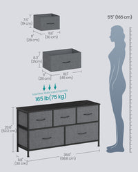 Wide Dresser For Bedroom With 5 Fabric Drawers And Steel Frame - product photo 32