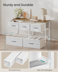 Wide Dresser For Bedroom With 5 Fabric Drawers And Steel Frame - product photo 33