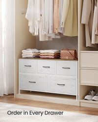 Wide Dresser For Bedroom With 5 Fabric Drawers And Steel Frame - product photo 39