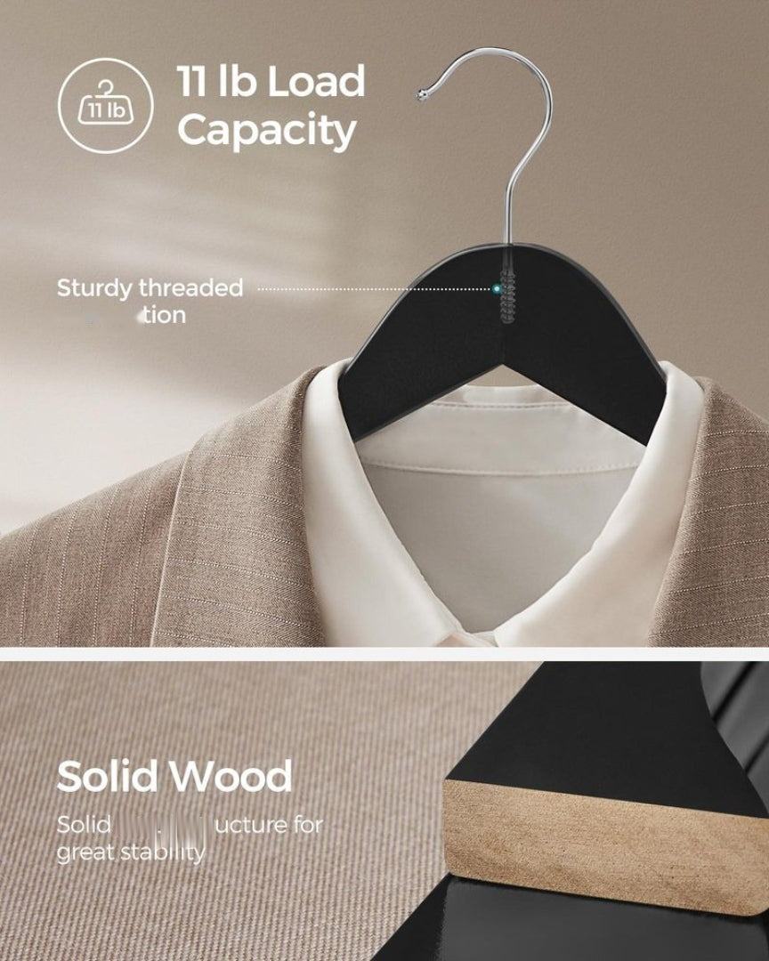 Wood Coat Hangers 20 Pack With Shoulder Notches – product view 6 | Amaraloft